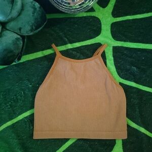 Ribbed Tan Crop Top